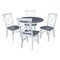 International Concepts 36 in. Solid Wood Round Top Pedestal Dining Table with 4 X-back Dining Chairs in White/Heather Gray K05-36RT-C613-4 - alternate 1